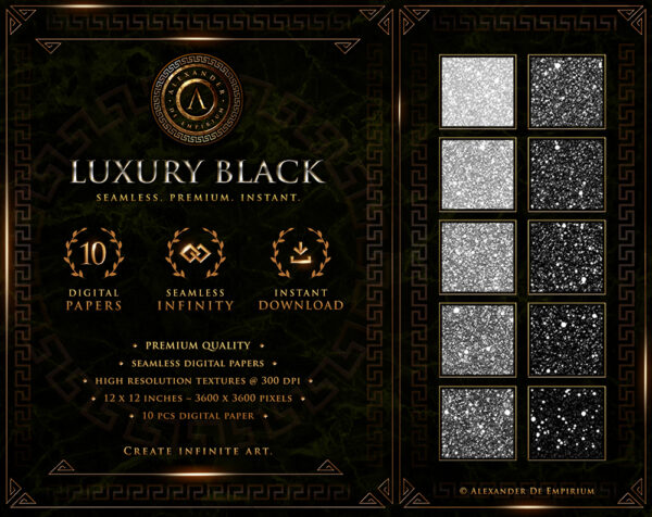 Black Glitter Paper by Alexander De Empirium