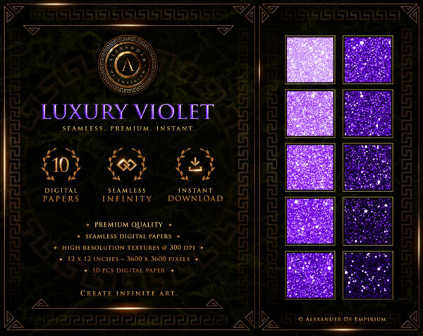 Violet Glitter Digital Papers © Copyright - Designed by Alexander De Empirium